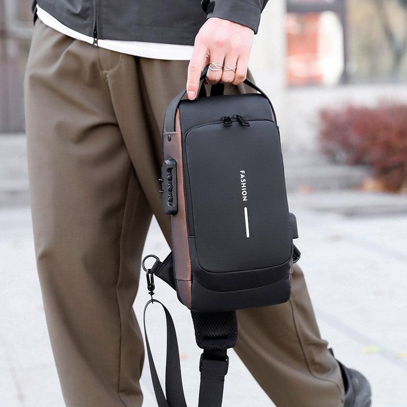 Backpacks: Multi-Function Password Lock Shoulder Bag Anti-Theft Crossbody Sling Bag Travel