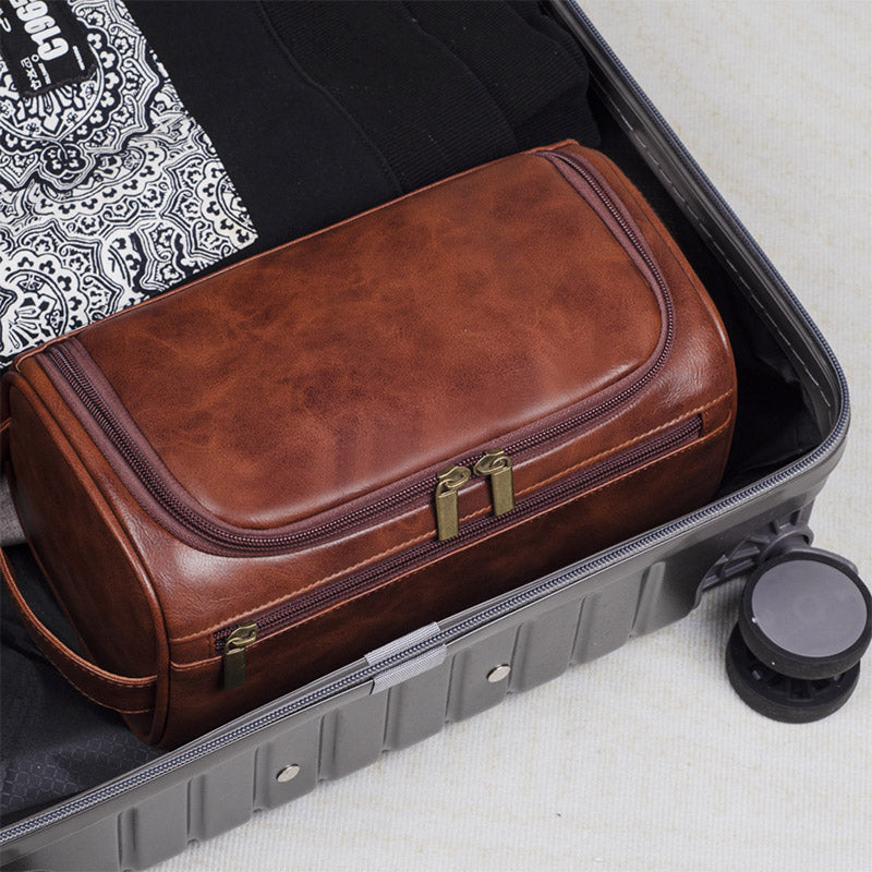 Cosmetic & Toiletry Bags: Large Capacity Waterproof Travel Toiletry Bag Cosmetic Organizer Multifunctional - Red Brown
