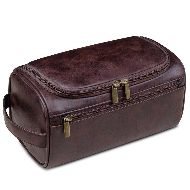 Cosmetic & Toiletry Bags: Large Capacity Waterproof Travel Toiletry Bag Cosmetic Organizer Multifunctional - Red Brown
