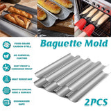 Bakeware & Accessories: Non-stick French Baguette Pan Bread Baking Mould Loaves Mold Cooking Steel Tray