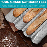 Bakeware & Accessories: Non-stick French Baguette Pan Bread Baking Mould Loaves Mold Cooking Steel Tray