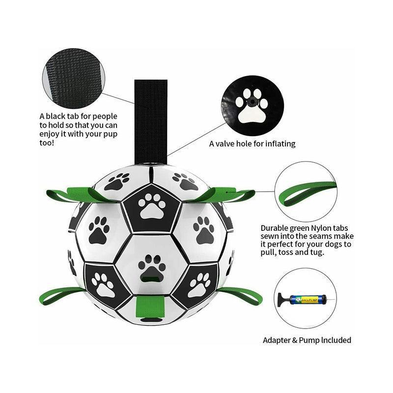 Dog Toys: Interactive Pet Football Dog Toys Grab Tabs Outdoor Training Soccer Chew Balls