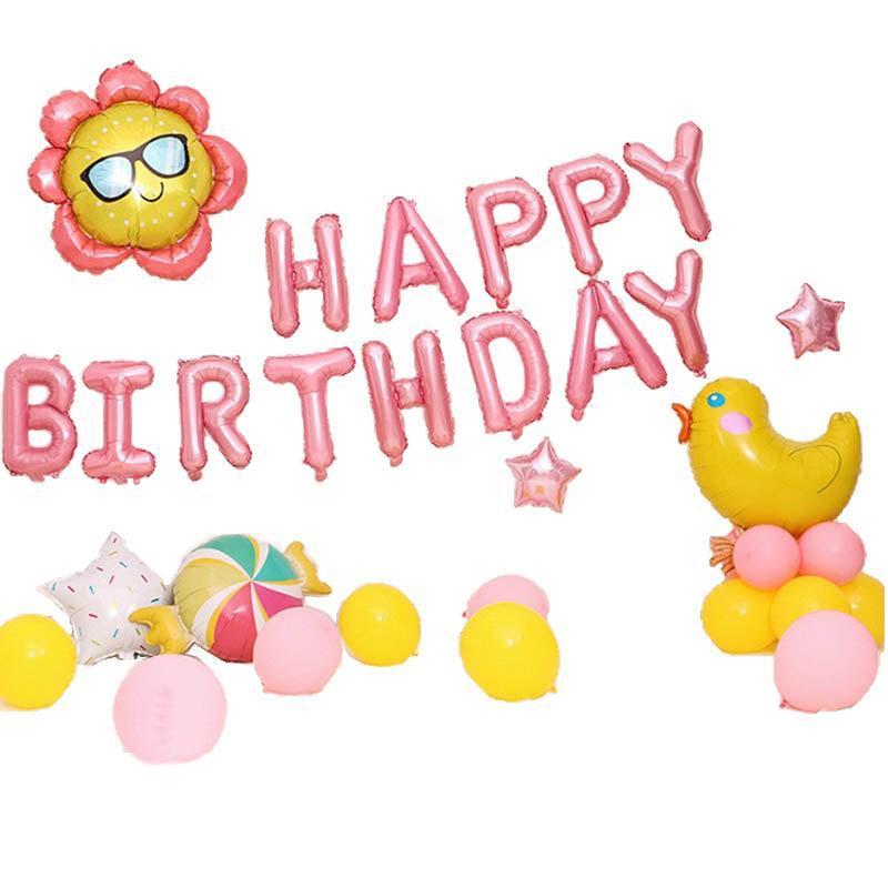 Party Supplies: 45-50 Pcs Happy Birthday 3D Unicorn Decoration Balloons Diy Decor Party Set - 03