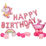 Party Supplies: 45-50 Pcs Happy Birthday 3D Unicorn Decoration Balloons Diy Decor Party Set - 04