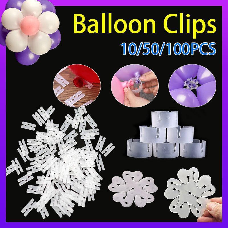 Balloons: Balloon Clips H V Clip Tie Filled Helium Air Balloons Wedding Party Decoration - 10X Flower shaped