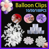 Balloons: Balloon Clips H V Clip Tie Filled Helium Air Balloons Wedding Party Decoration - 50X Round shaped