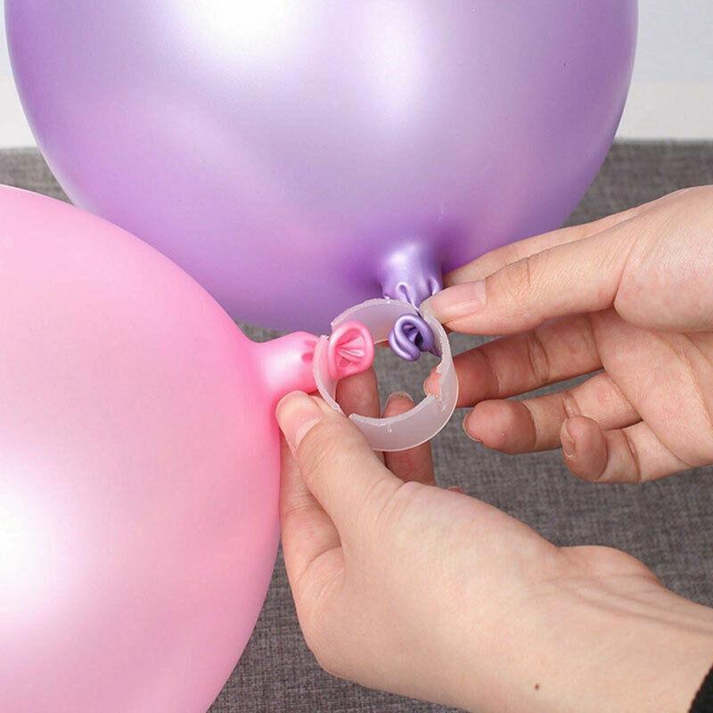 Balloons: Balloon Clips H V Clip Tie Filled Helium Air Balloons Wedding Party Decoration - 50X Round shaped