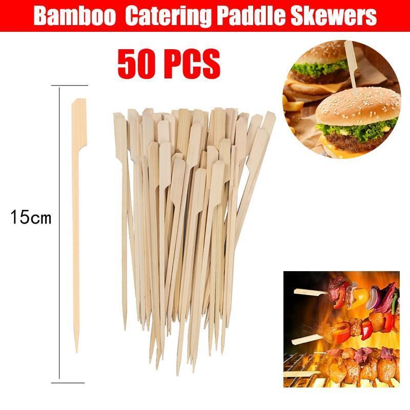 Activity Games: Bamboo Wooden Catering Paddle Skewers Disposable Finger Food Cocktail BBQ