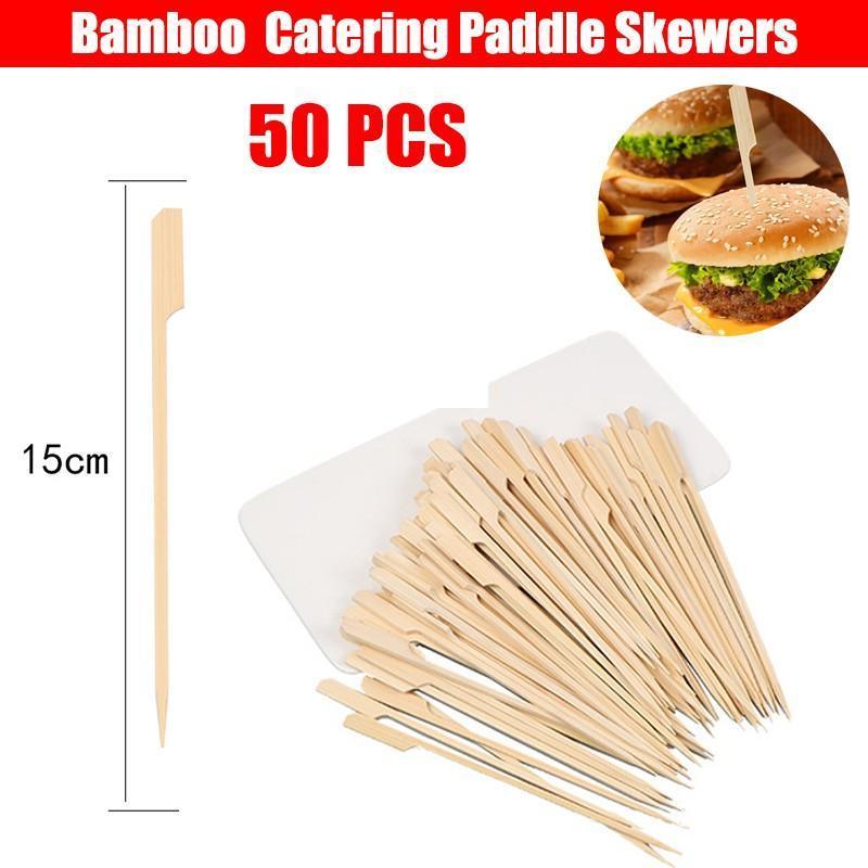 Activity Games: Bamboo Wooden Catering Paddle Skewers Disposable Finger Food Cocktail BBQ