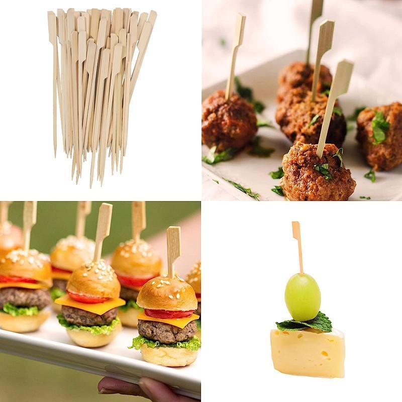 Activity Games: Bamboo Wooden Catering Paddle Skewers Disposable Finger Food Cocktail BBQ