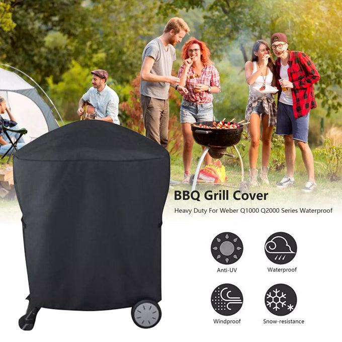 BBQs & Accessories: Cart Grill Cover Waterproof Protector For Weber Q200 Series 7113 Bbq Black Au