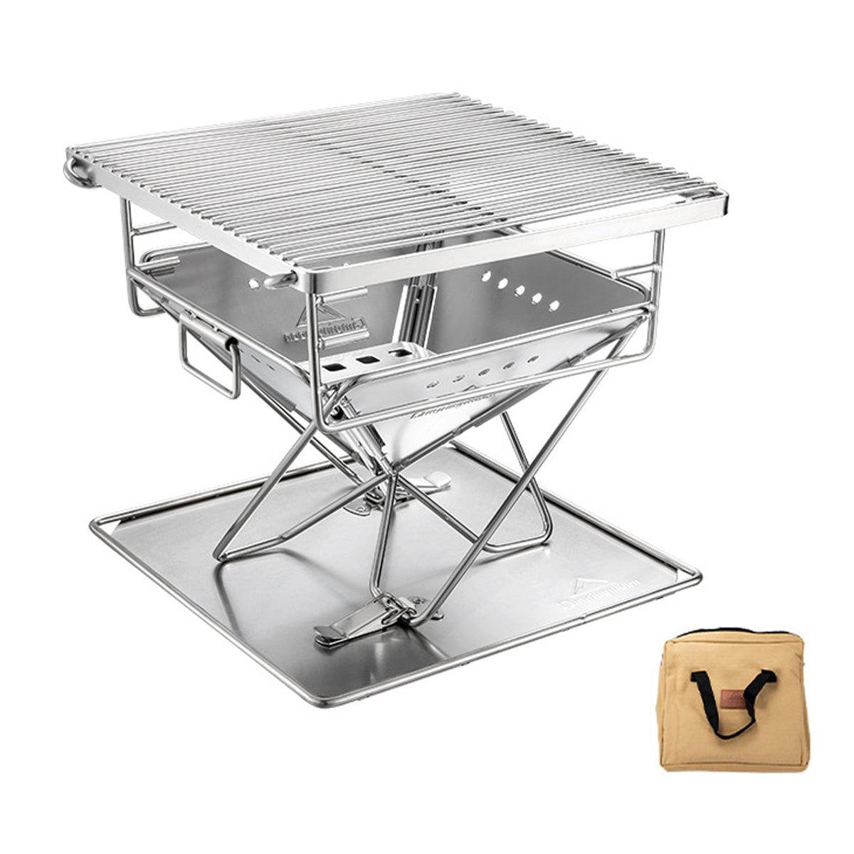 BBQs & Accessories: Camping Stainless Steel Collapsible Barbecue Grill Portable Outdoor BBQ Grill