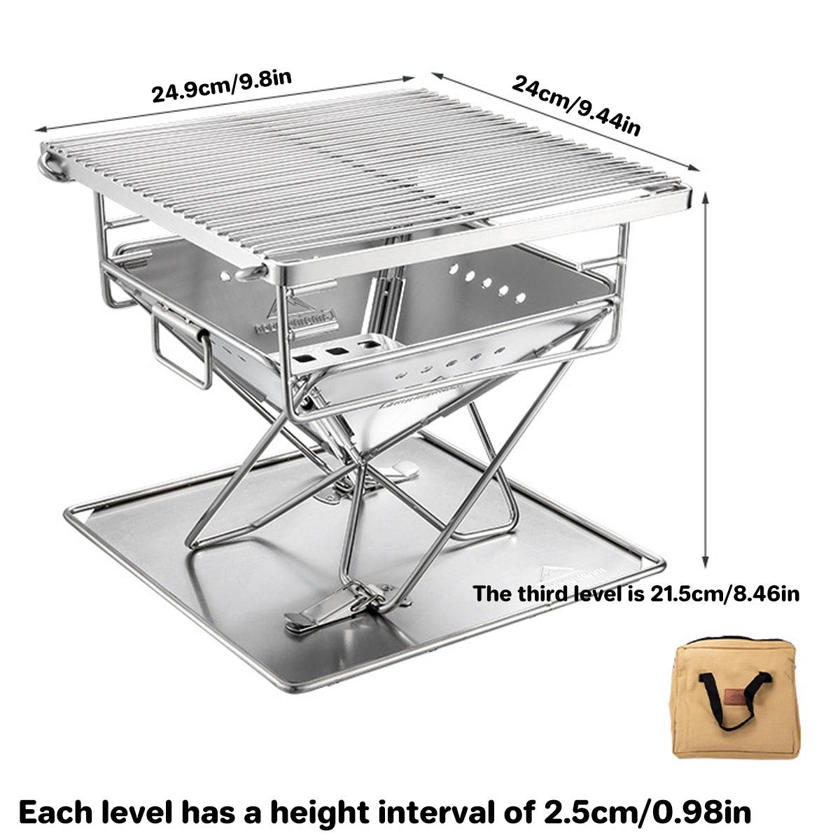 BBQs & Accessories: Camping Stainless Steel Collapsible Barbecue Grill Portable Outdoor BBQ Grill