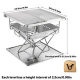 BBQs & Accessories: Camping Stainless Steel Collapsible Barbecue Grill Portable Outdoor BBQ Grill