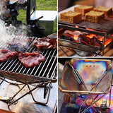 BBQs & Accessories: Camping Stainless Steel Collapsible Barbecue Grill Portable Outdoor BBQ Grill