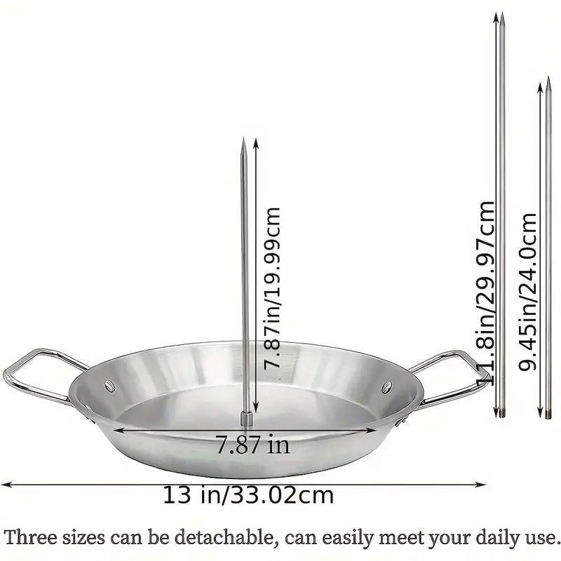 BBQs & Accessories: Stainless Steel Vertical Skewer Grill Pan Barbecue Kebab Rack Grill Cooking Tool