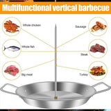 BBQs & Accessories: Stainless Steel Vertical Skewer Grill Pan Barbecue Kebab Rack Grill Cooking Tool