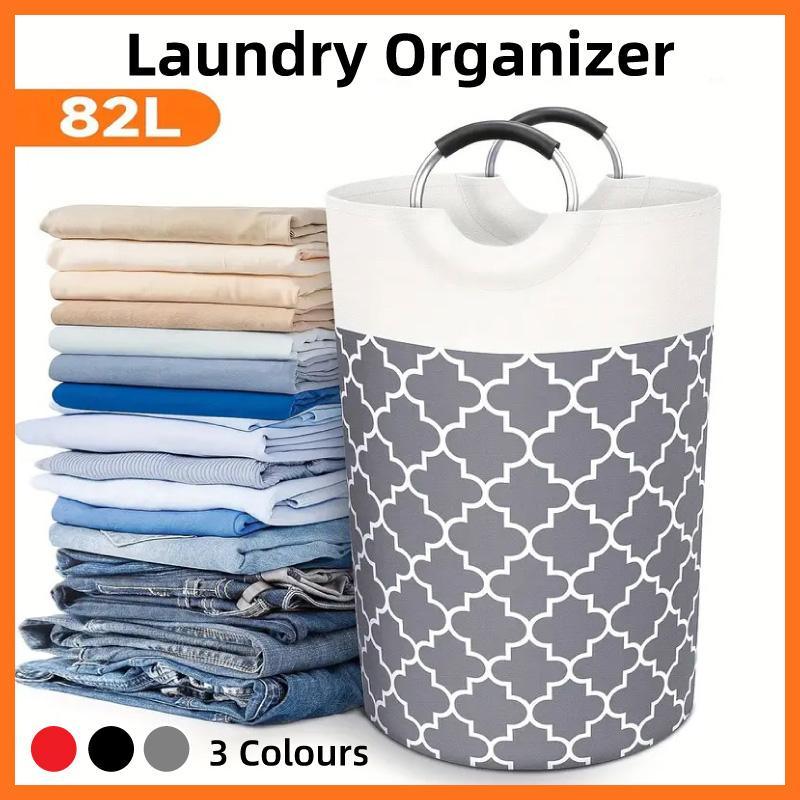 Laundry Baskets: 82L Large Capacity Laundry Basket for Dirty Clothes Toy Storage and Organizing - Black