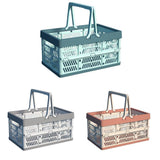 Storage Boxes: Foldable Portable Picnic Basket Lightweight Storage Basket for Outdoor Use - Blue