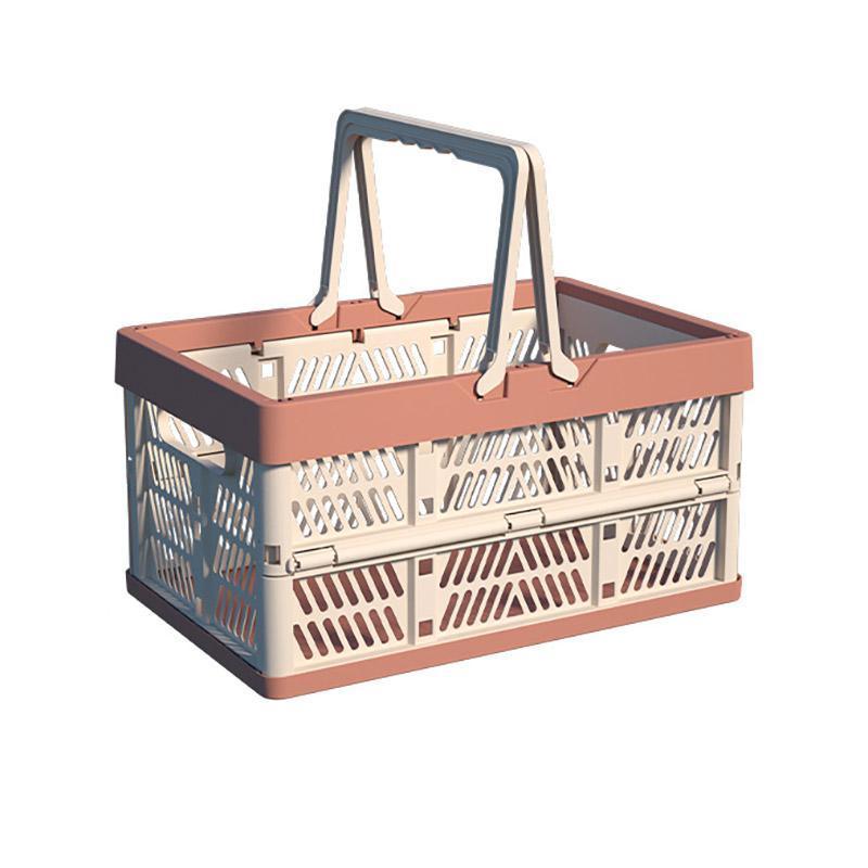 Foldable Portable Picnic Basket Lightweight Storage Basket for Outdoor Use - Blue