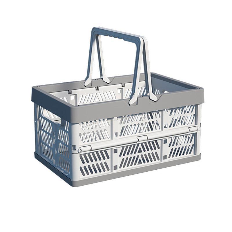 Foldable Portable Picnic Basket Lightweight Storage Basket for Outdoor Use - Blue