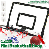 Basketball & Basketball Accessories: Wall Mounted Foldable Basketball Stand Indoor Outdoor Hoop Frame for Young Players