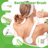 Bath Additives: Back Bath Brush with Soft Bristles Curved Handle for Convenient Shower Scrubbing