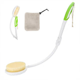 Bath Additives: Back Bath Brush with Soft Bristles Curved Handle for Convenient Shower Scrubbing