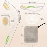 Bath Additives: Back Bath Brush with Soft Bristles Curved Handle for Convenient Shower Scrubbing