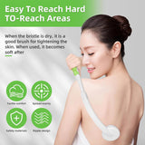Bath Additives: Back Bath Brush with Soft Bristles Curved Handle for Convenient Shower Scrubbing