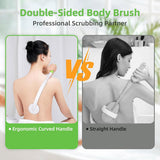Bath Additives: Back Bath Brush with Soft Bristles Curved Handle for Convenient Shower Scrubbing