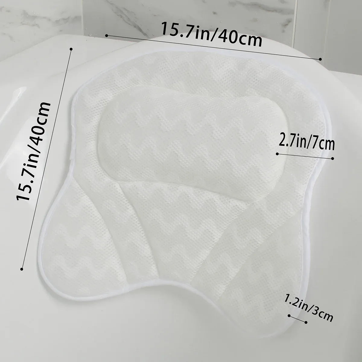 3D Breathable Mesh Bathtub Pillow Non Slip For Bathroom Spa Neck Back Support