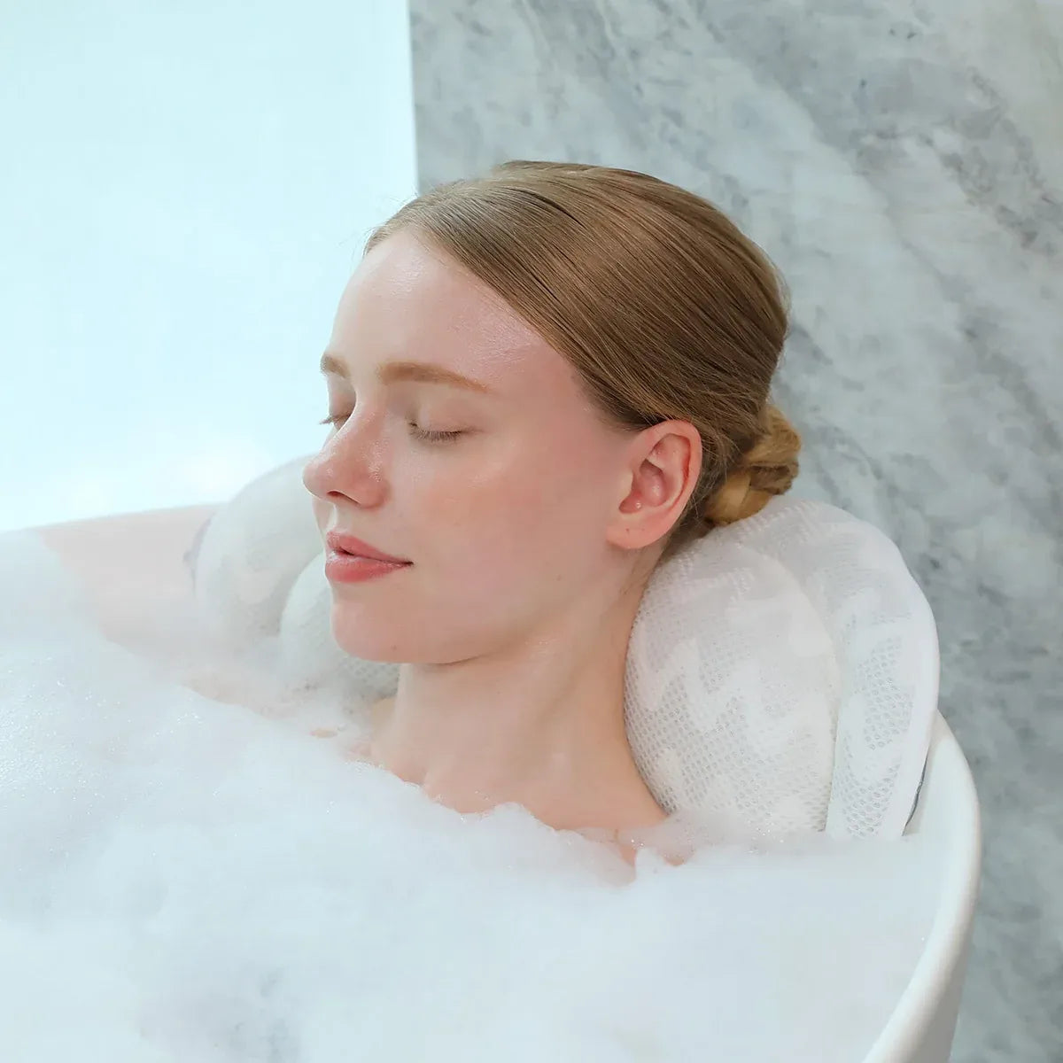 3D Breathable Mesh Bathtub Pillow Non Slip For Bathroom Spa Neck Back Support