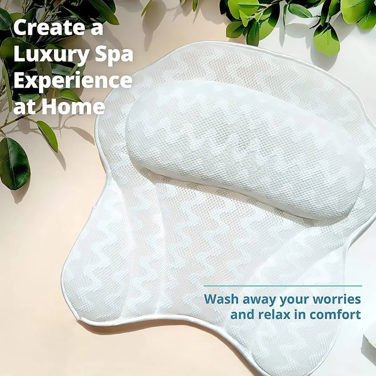 3D Breathable Mesh Bathtub Pillow Non Slip For Bathroom Spa Neck Back Support