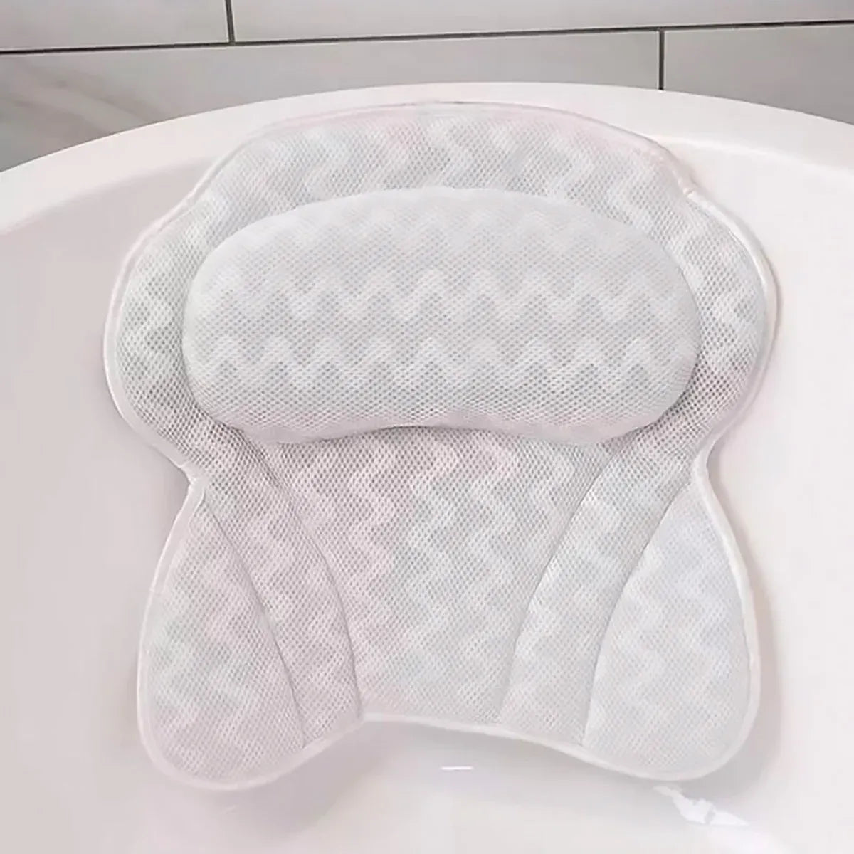 3D Breathable Mesh Bathtub Pillow Non Slip For Bathroom Spa Neck Back Support