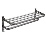 Towel Racks & Holders: Grey Aluminum Towel Rack Punch-Free Bathroom Storage Towel Holder Home Organizer