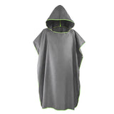 Adult Changing Robe Towel Bath Hooded Quick Dry Beach Towel Poncho Bathrobe - Grey