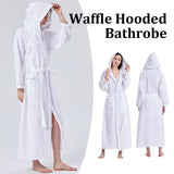 Bath Towels & Robes: Hotel Bathrobe Waffle Hooded Robe Soft Absorbent for Men and Women Unisex Towels