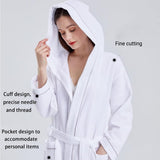 Bath Towels & Robes: Hotel Bathrobe Waffle Hooded Robe Soft Absorbent for Men and Women Unisex Towels