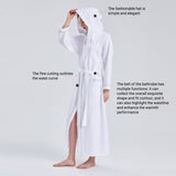 Bath Towels & Robes: Hotel Bathrobe Waffle Hooded Robe Soft Absorbent for Men and Women Unisex Towels