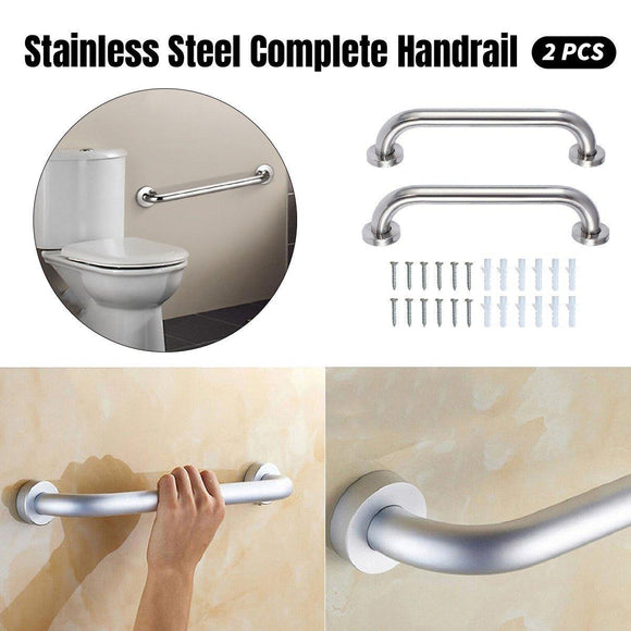 2X Stainless Steel Bathroom Shower Grab Bar Handrail Wall Support Handle