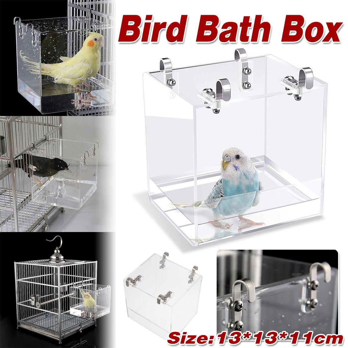 Bird Cage Accessories: Bird Bathing Box Basin for Birds Outdoor Bathing Pool Bird Shower Basin for Pets