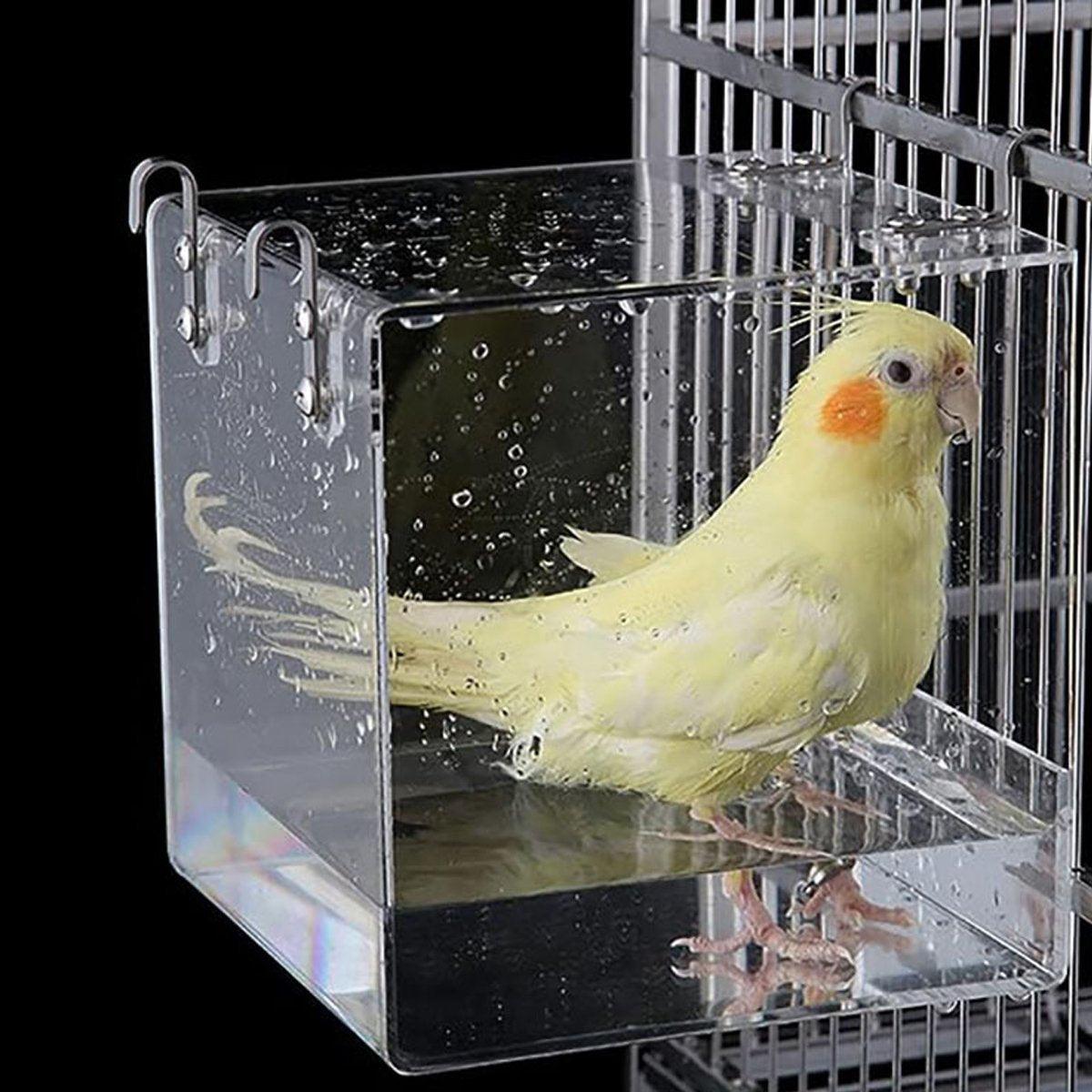 Bird Cage Accessories: Bird Bathing Box Basin for Birds Outdoor Bathing Pool Bird Shower Basin for Pets