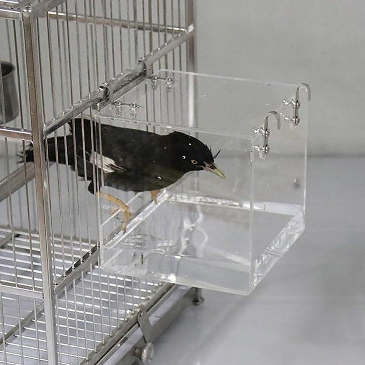 Bird Cage Accessories: Bird Bathing Box Basin for Birds Outdoor Bathing Pool Bird Shower Basin for Pets