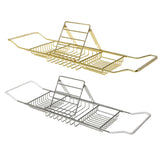 Bath Caddies: Bathtub Rack Bathroom Storage Shelf Telescopic Adjustable Organiser Tray Home - Silver
