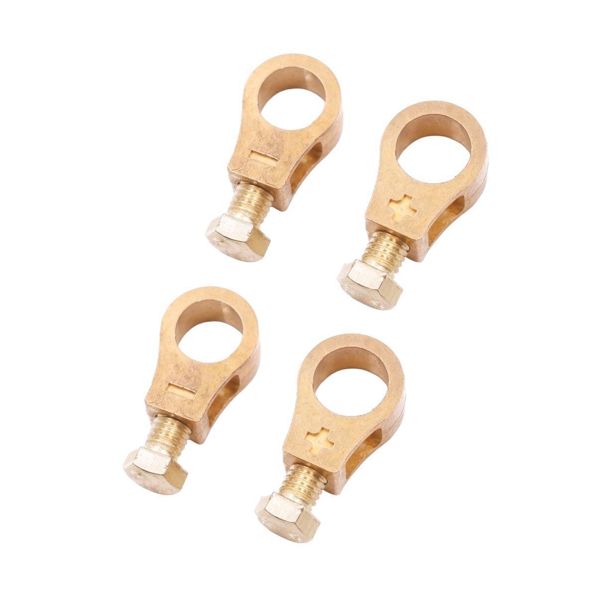 Cable Management: 2 Pairs Cable Clamp Battery Clips Car Positive Negative Pure Copper Terminals
