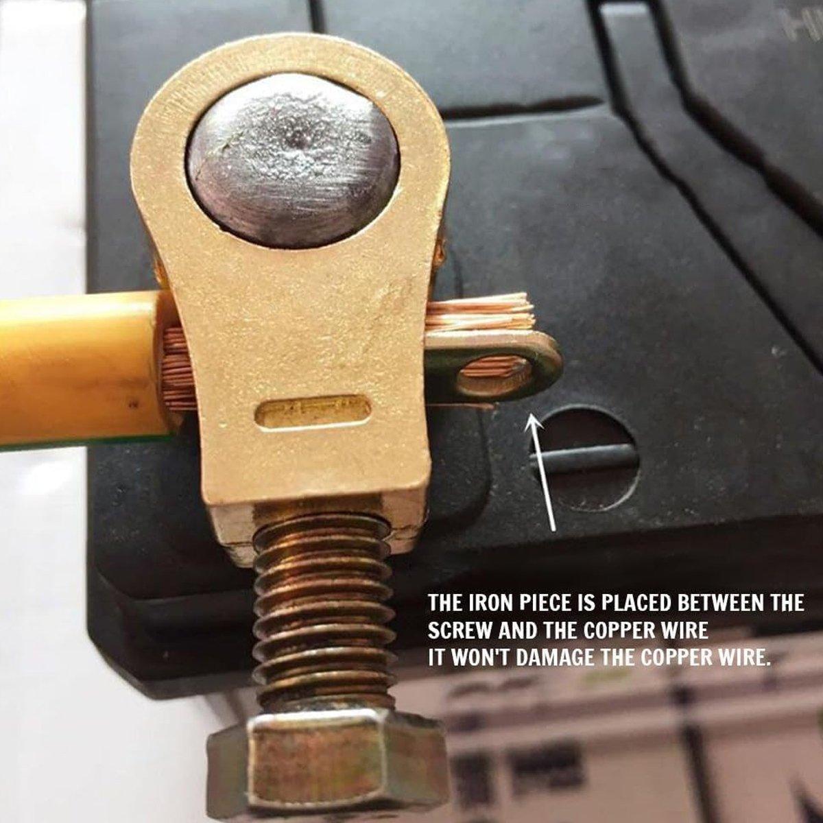Cable Management: 2 Pairs Cable Clamp Battery Clips Car Positive Negative Pure Copper Terminals