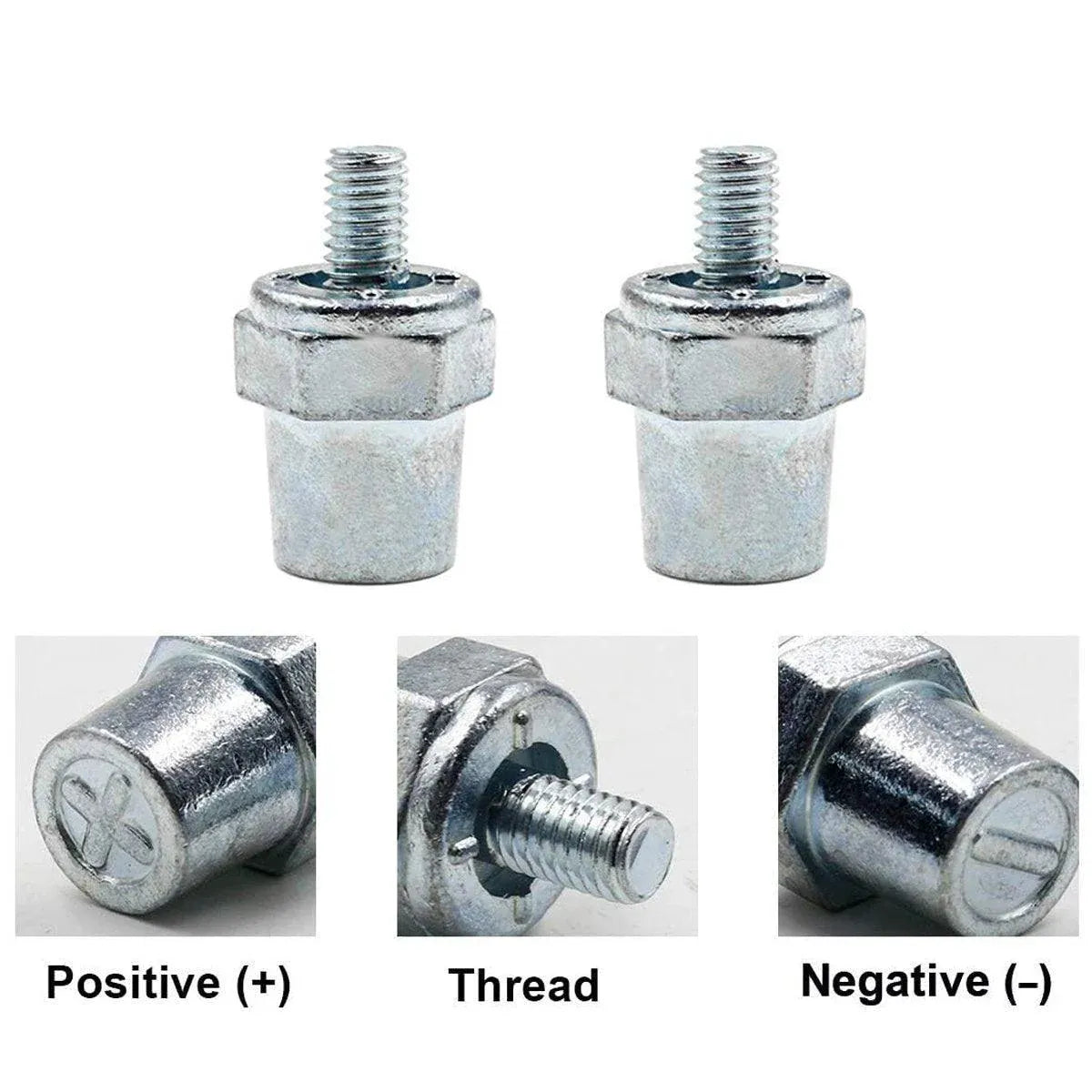 2Pcs Battery Terminal Posts For M8 8mm Bolts Positive Negative For Car Boats