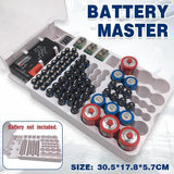 93 Slot Battery Storage Organizer Holder with Tester-Battery Caddy Rack Case Box