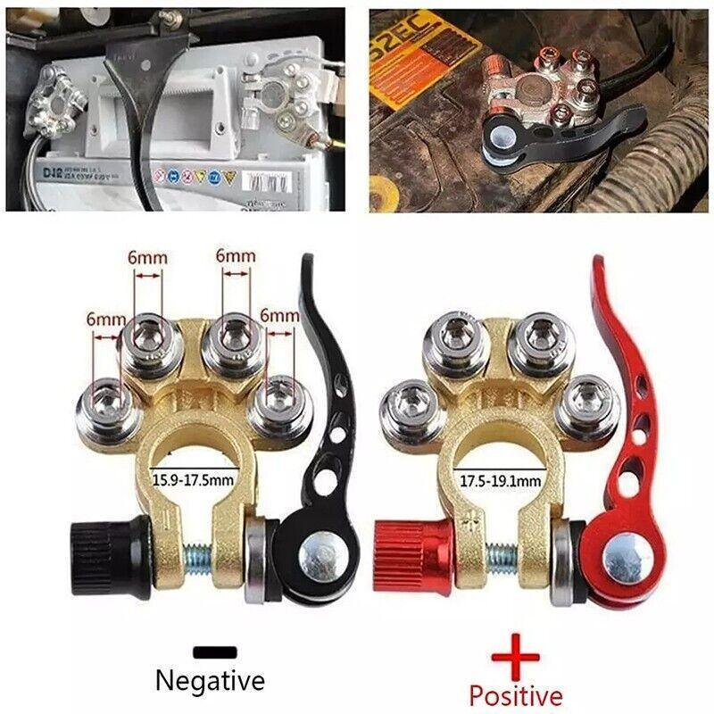 Automotive Repair & Speciality Tools: Heavy Duty Car Battery Terminal Clamp 2PCS Quick Release Brass Connector